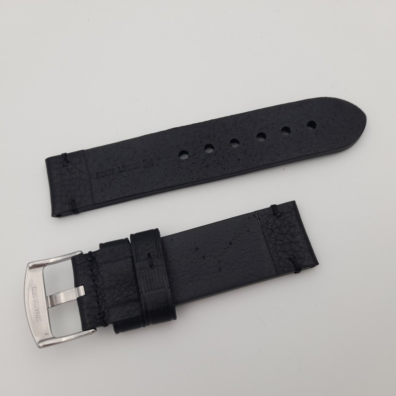 RIOS1931 Sulla Baikal Rallye Vintage Armband - Handgemacht In Deutschland, Rindsleder, 20mm, Schwarz